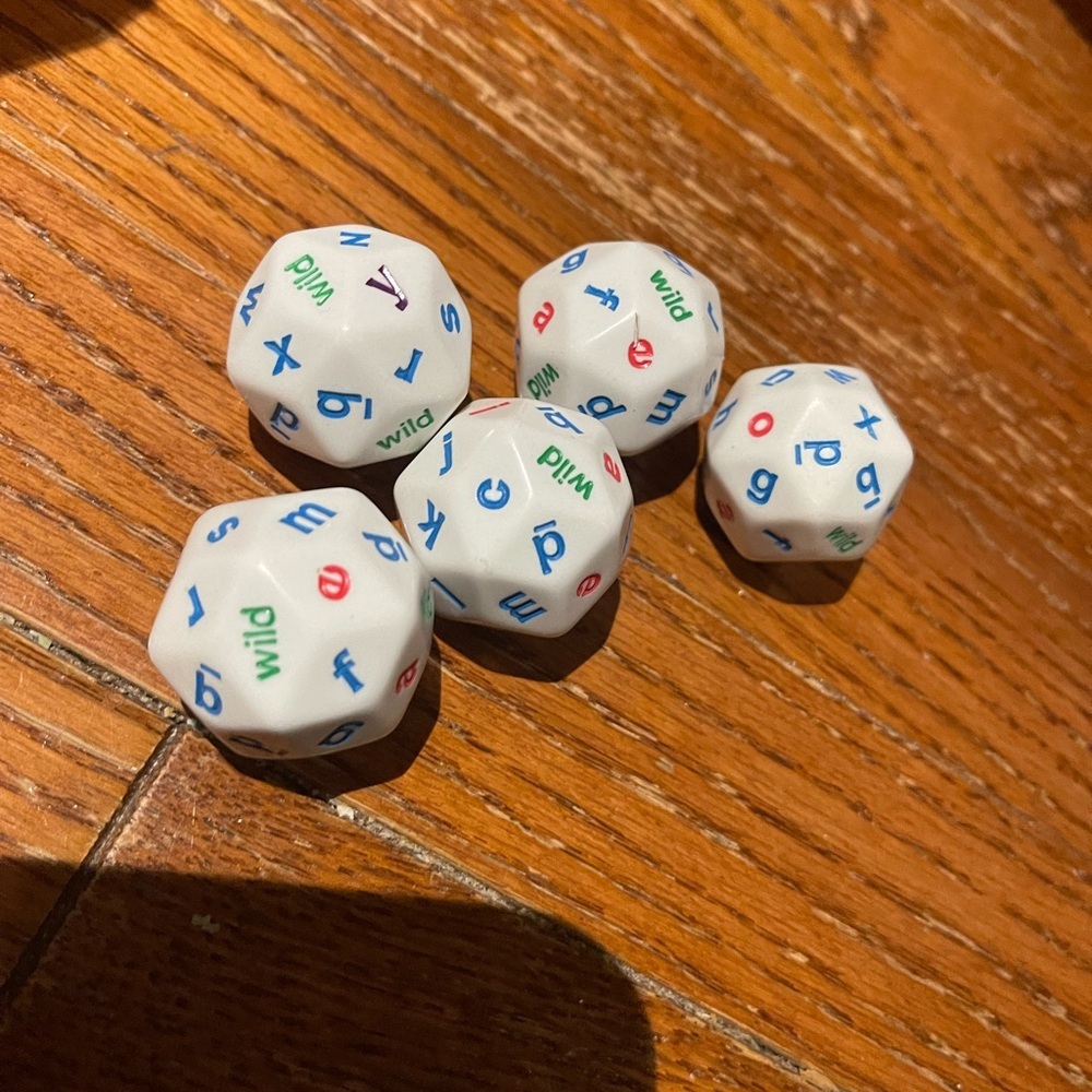Colorful Alphabet Dice Set - 5 pieces